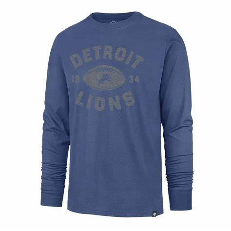 Detroit Pistons Men's 47 Brand Logo Blue Cotton Tshirt