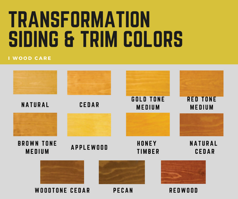 Transformation Siding and Trim colors chart
