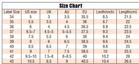 us size 9 measurements