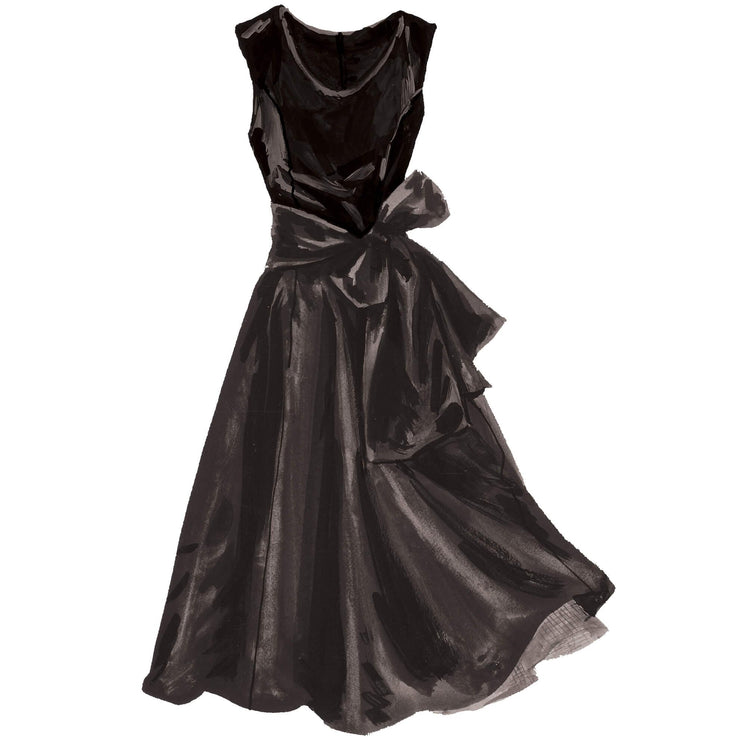 black taffeta cocktail dress