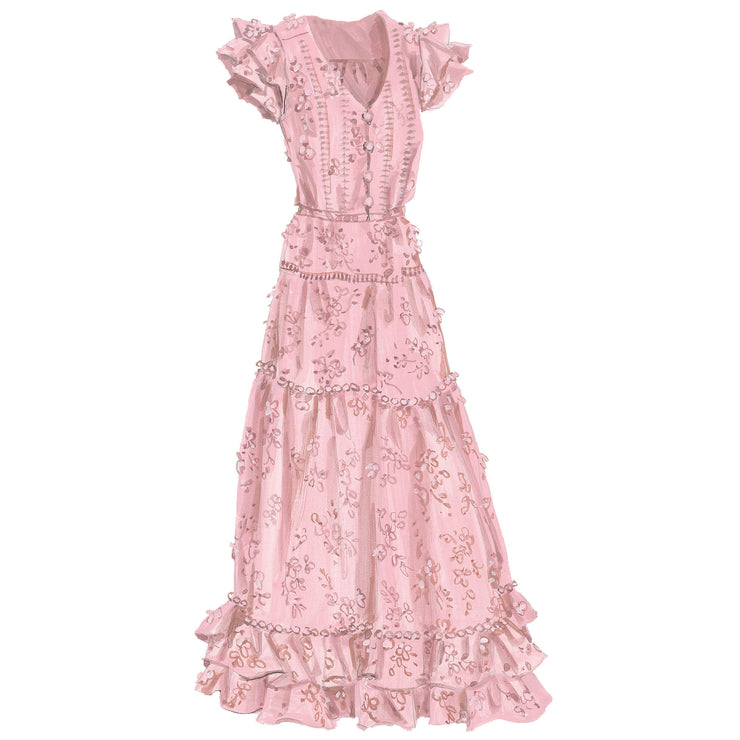 pink eyelet dress