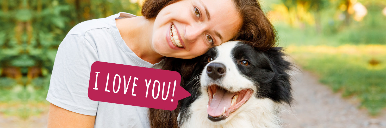 Does my dog love me, Signs your dog loves you, Dog saying i love you