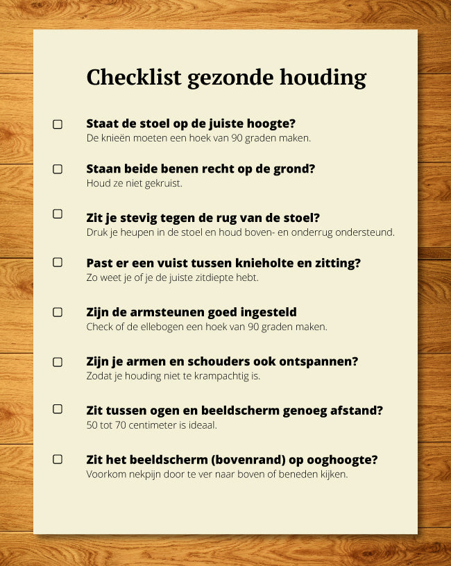 Zithouding checklist