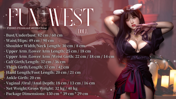 Chloe is an extremely realistic curvy silicone-doll with a lovely demonic style. A 166 cm tall sex doll with charming appearance, big butt and big breasts (E-cup). FunWest Doll is a well-established manufacturer of realistic dolls and their silicone dolls truly world class.