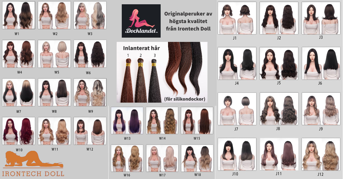 Wigs from Irontech Doll of the absolute highest quality. Buy your Irontech Doll sex doll at Dolllandet today. TPE and silicone sex dolls with free shipping to all of Sweden and the Nordics.