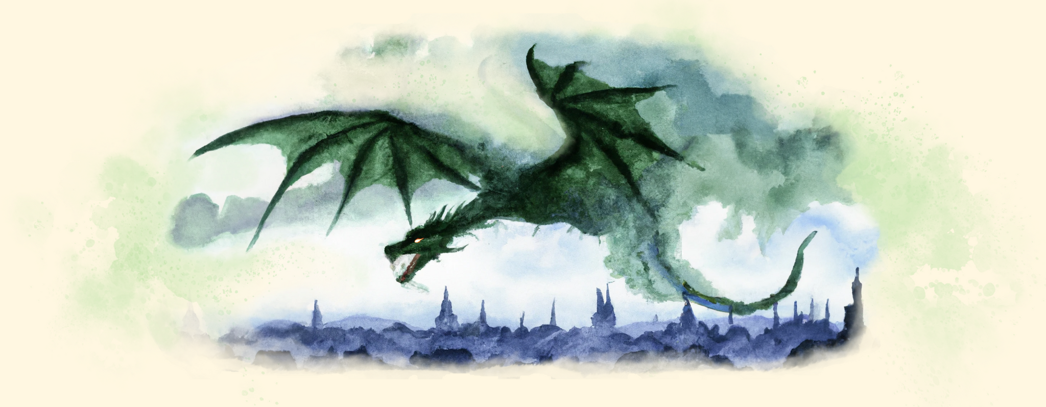 What is a Dungeon Master? DnD explained image of the BBEG green dragon terrorizing a town
