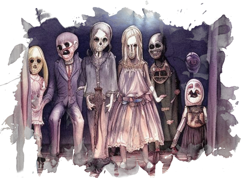 Six or seven creepy dolls staring at you as they block the exit - D&D horror one-shot ideas