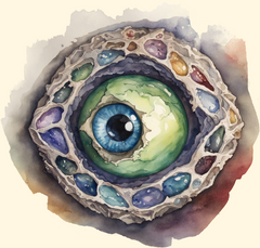 An undead eyeball encased in gems worth 150 gp ... yup, that really is a DnD 5e spellcasting component. I guess there are some *really* specialist shops in the dungeons and dragons world