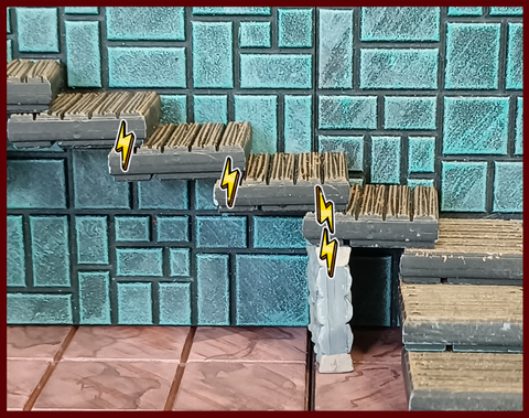 A closer look at some of the 1x1 tiles overlapped with the magnet positions marked with lightning bolts