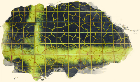 Top down view of the dungeon tiles showing how to rearrange them so you can easily paint the terrain without getting black over the edges