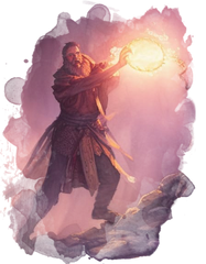 A D&D Character Casting a flaming sphere Spell in the middle of combat