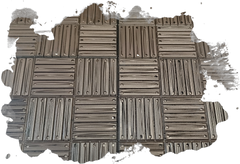 Image of Modular Realms Magnetic wooden Dungeon Tiles with a dark wash over the brown primer