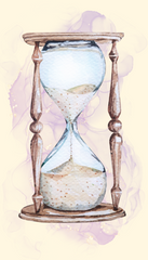 Set expectations and boundaries for your DnD session zero such as having everyone show up on time or give notice - image of hourglass