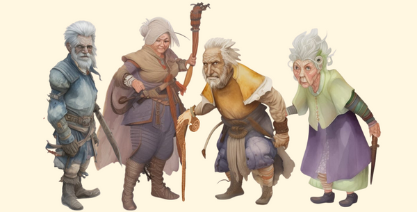 A group of four geriatric adventurers. They're all in their seventies and have been adventuring long enough to have survived most dangers and really stocked up on magic items that will increase their armor class.