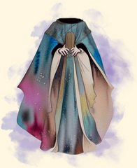 A beautiful multicolored cloak of protection on a background of lilac, an example of a magic item in DnD that can increase your armor class