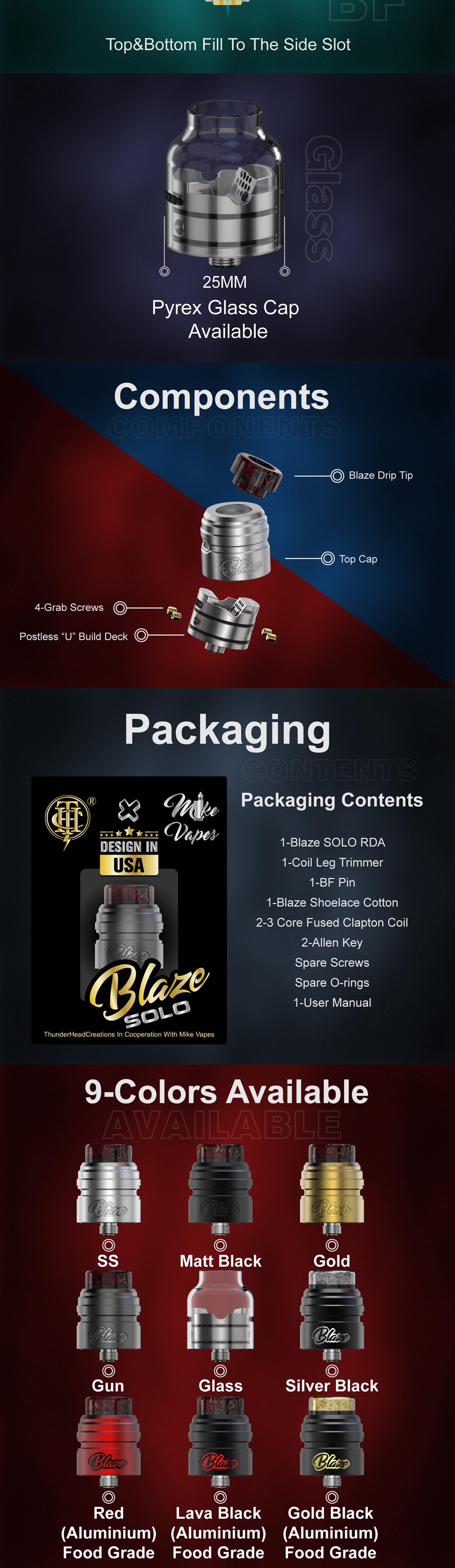 THC x Mike Vapes Blaze Solo RDA - ECIGONE