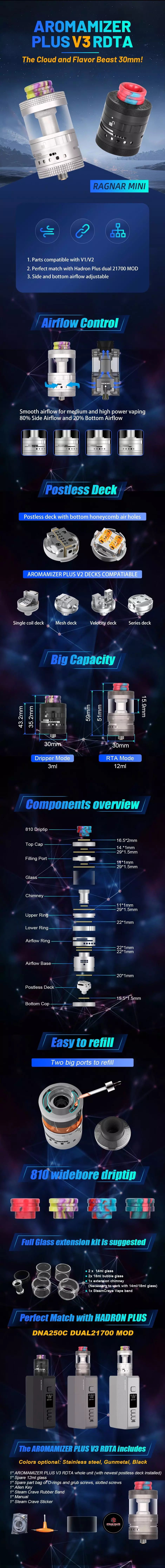 Aromamizer Plus V3 RDTA by Steam Crave - ECIGONE