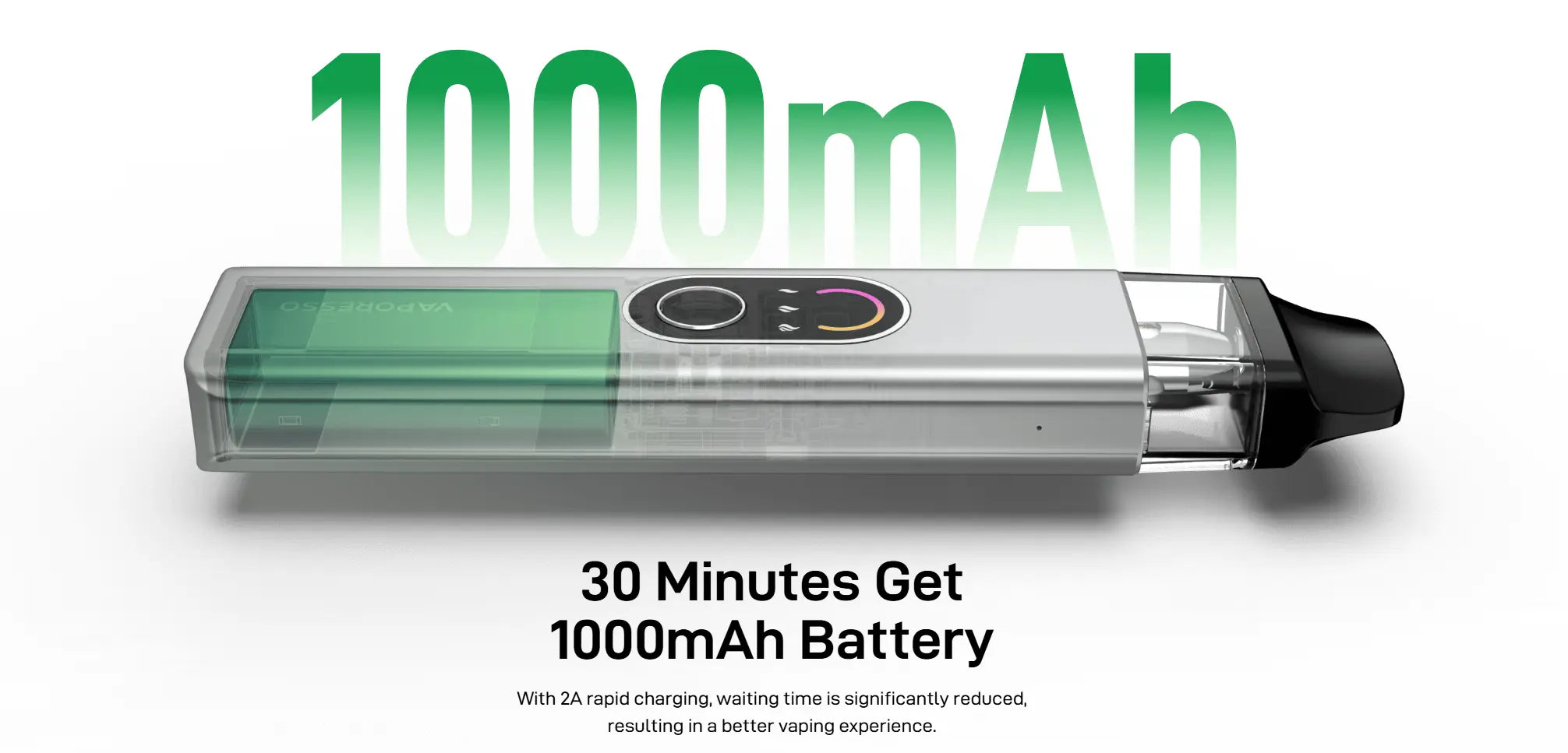 XROS 4 Kit’s internals showing the built-in 1000mAh battery with rapid 30-minute full charge capability