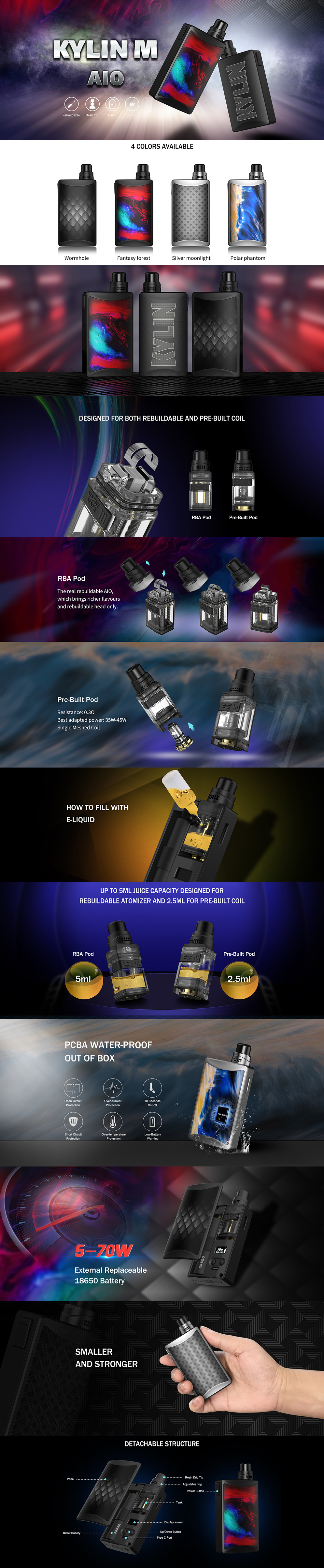 Vandy Vape Kylin M AIO 70W Pod Kit - Ecigone