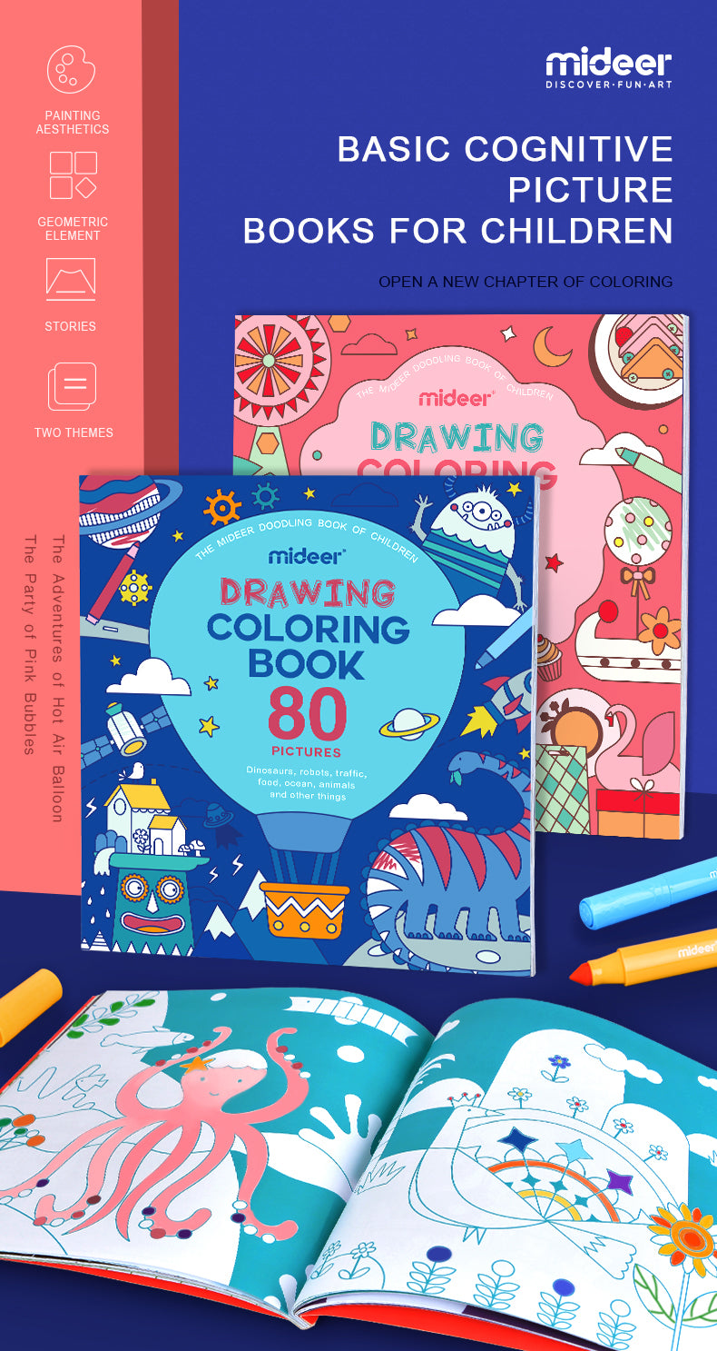 47 Classic Mideer drawing coloring book for Beginner