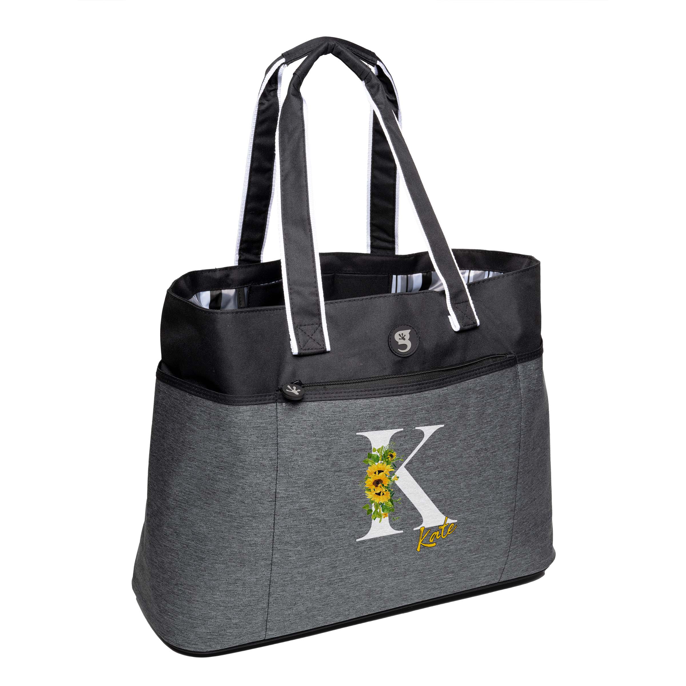 Sunflower Letter Personalized Extra Large Tote Bag, Personalized Gift