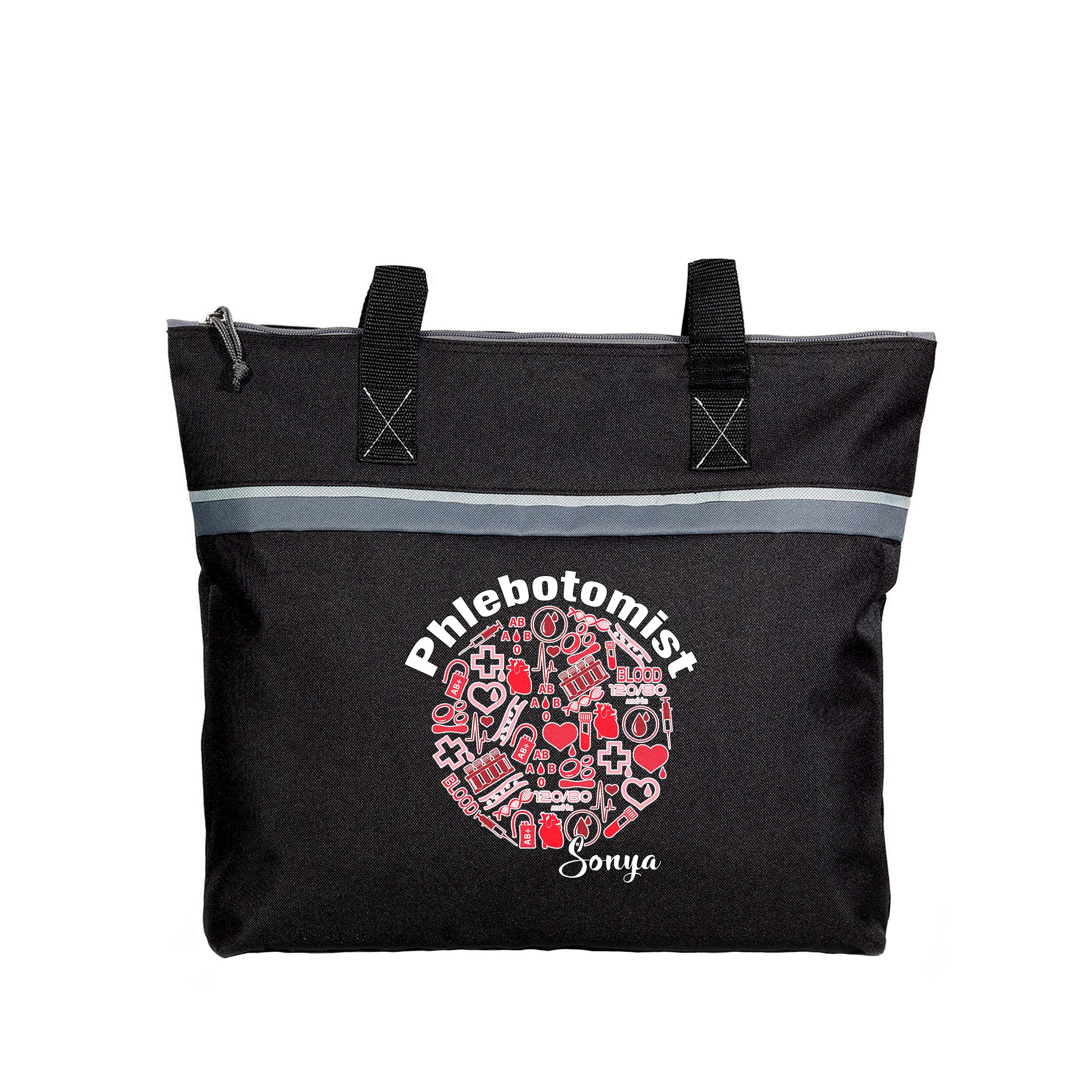 Phlebotomist Blood Circle Personalized Printed Small Tote Bag, P