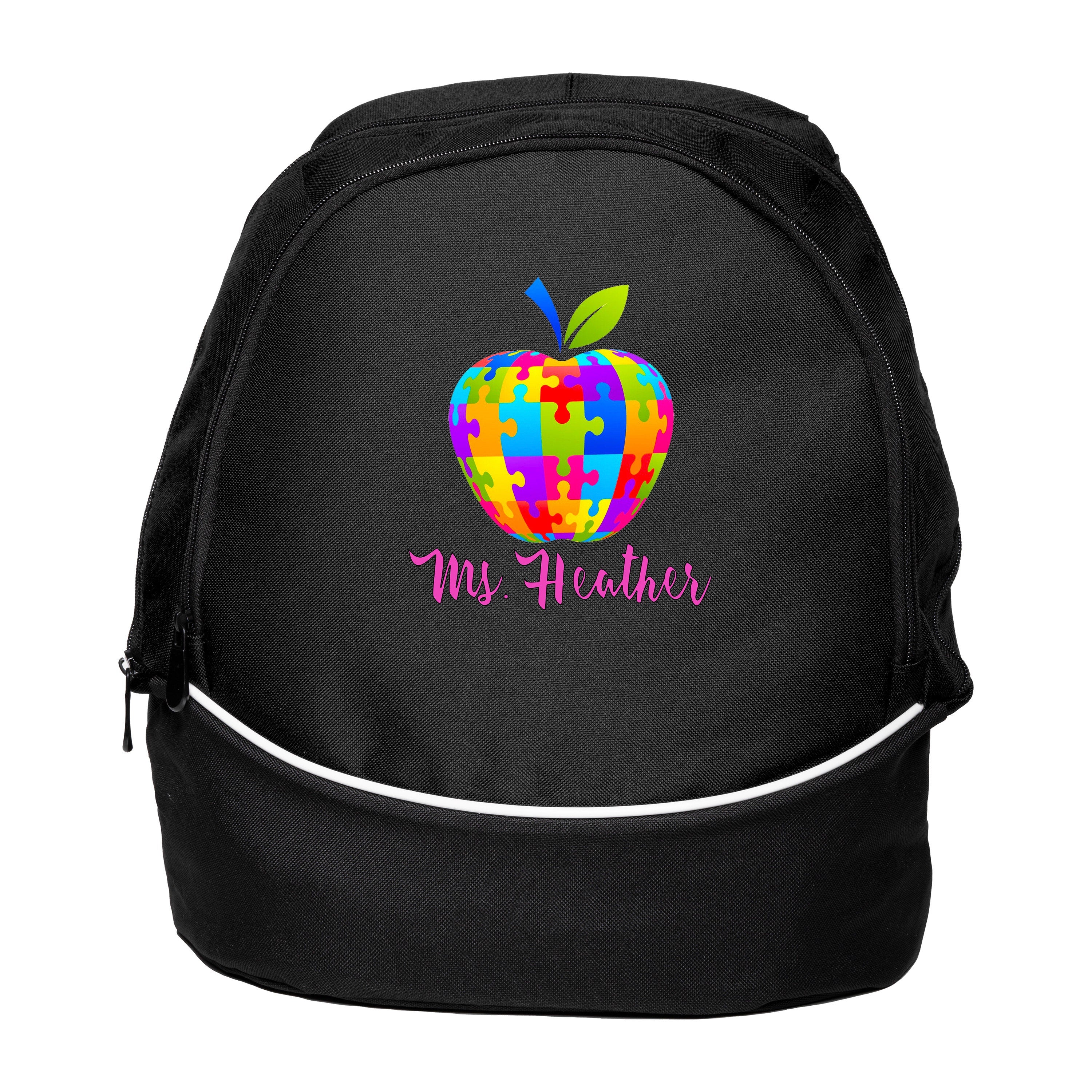 Autism Apple  Custom Printed and Personalized  Backpack, Autism 