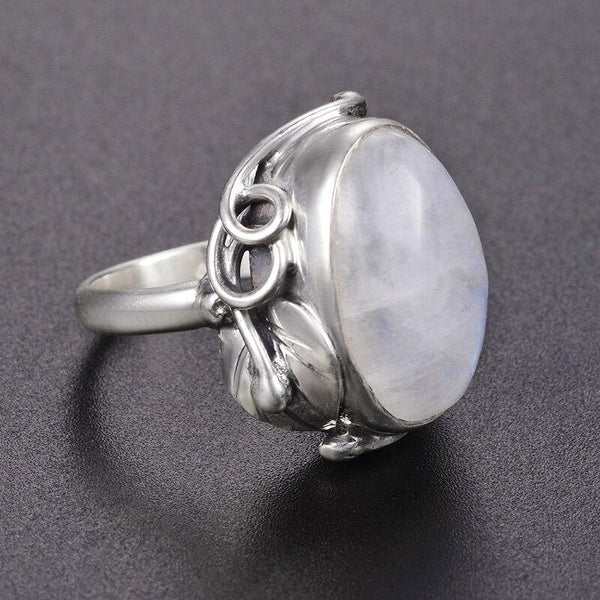 bague pierre de lune nature