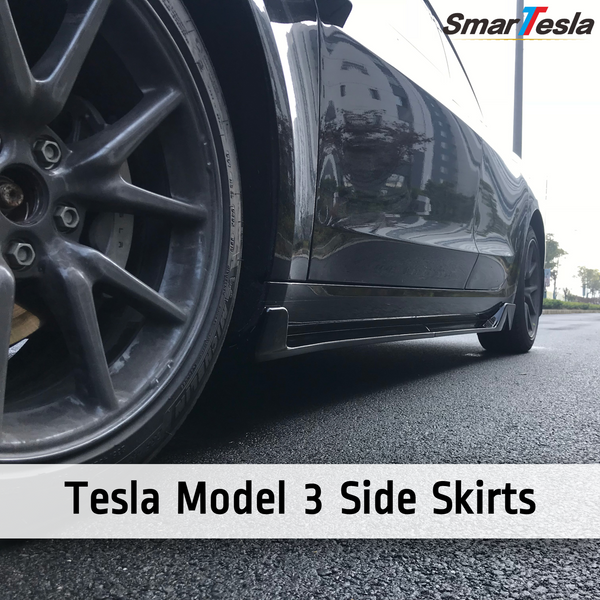 For 2017-23 Tesla Model 3 w/LED Light Diffuser Carbon Print Rear Bumper  Diffuser