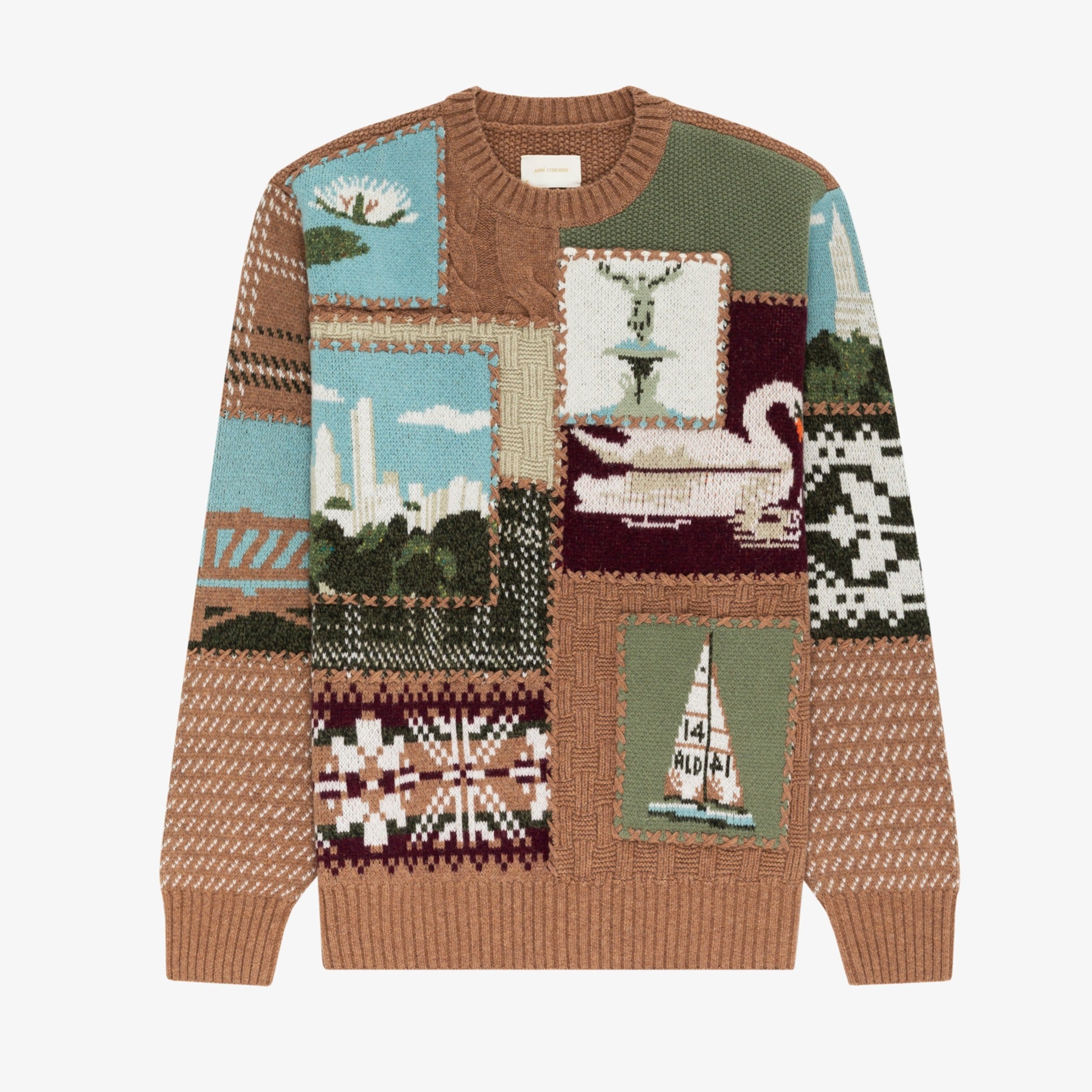 UES Patchwork Crewneck Sweater