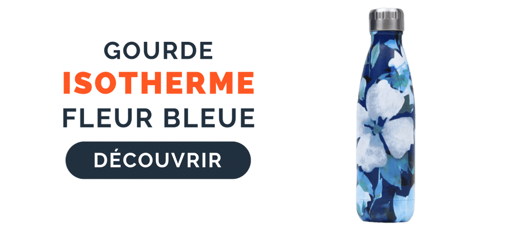 Gourde Isotherme Fleur Bleue