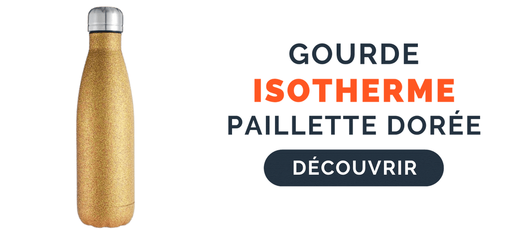 Gourde Isotherme Paillette Dorée