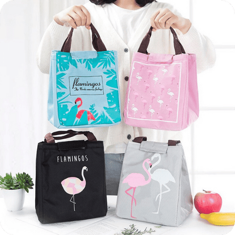 sac à lunch box isotherme flamants rose