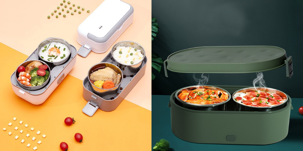 Electric Lunch Box with Plug - 2 Layers Portable Food Warmer for Car,  Truck, Office, Students 