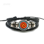 Naruto Clan Eyes and Village Symbols Braided Leather Bracelet - Yang Novelties Ja