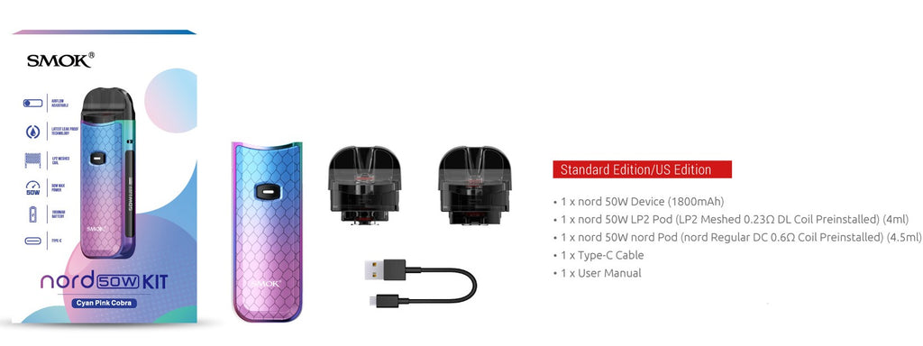 SMOK NORD 50 SPECIFICATIONS