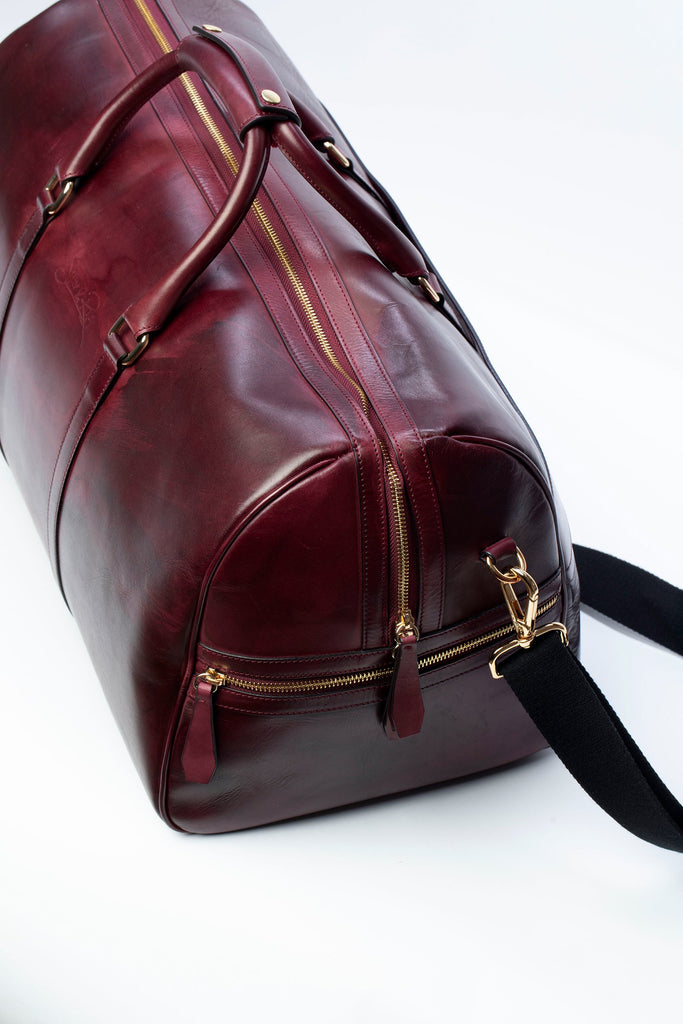 Carryall Duffle Bag in Oxblood - Silver & Riley