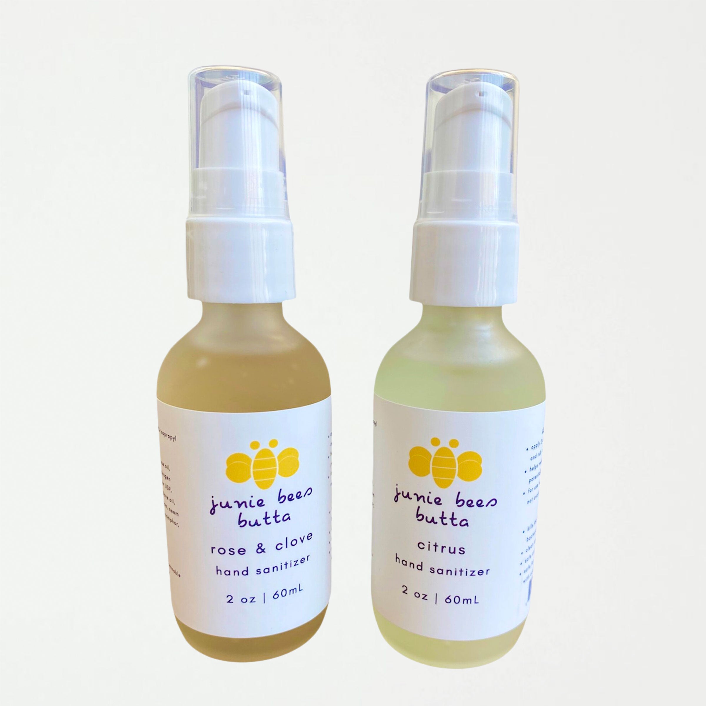 Buy Hand Sanitizer Gel Pack Of 2 Rose Clove Citrus From Junie Bees Butta Showfields