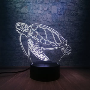 Sea Turtle 3D LED Illusion Night Light Lamp