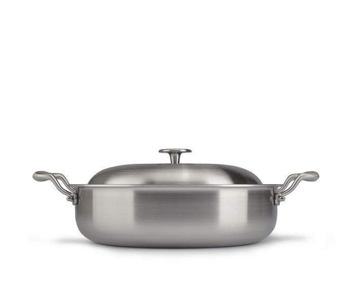Sauté pan ∅ 30 cm - Tri-ply bonded cookware (Stainless steel AISI 430- Al- Ti), Pure Titanium cooking surface