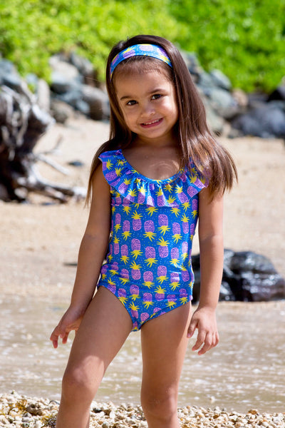 Toddler Girls Sunny Pineapples Ruby One-Piece | Coral Reef Beachwear