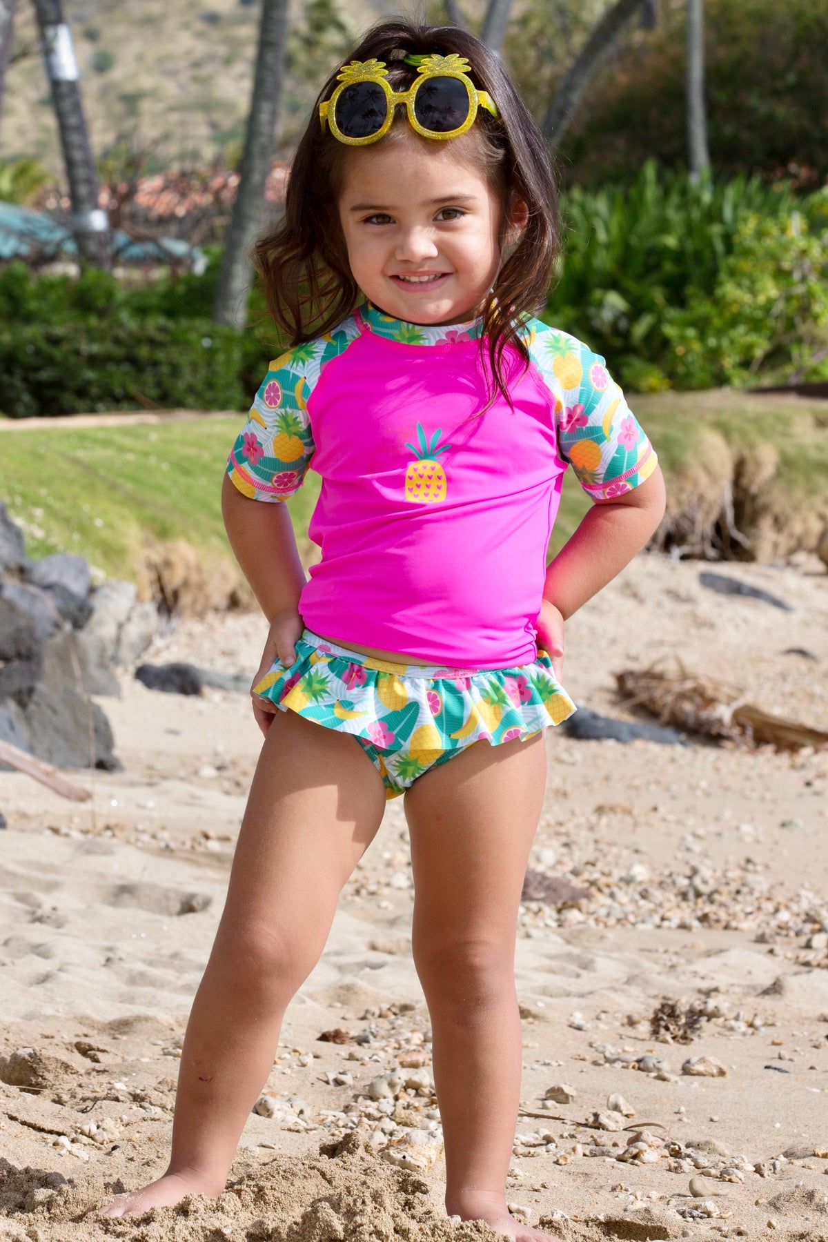 Toddler Girls Pineapple Smoothy Mary Bottom | Coral Reef Beachwear