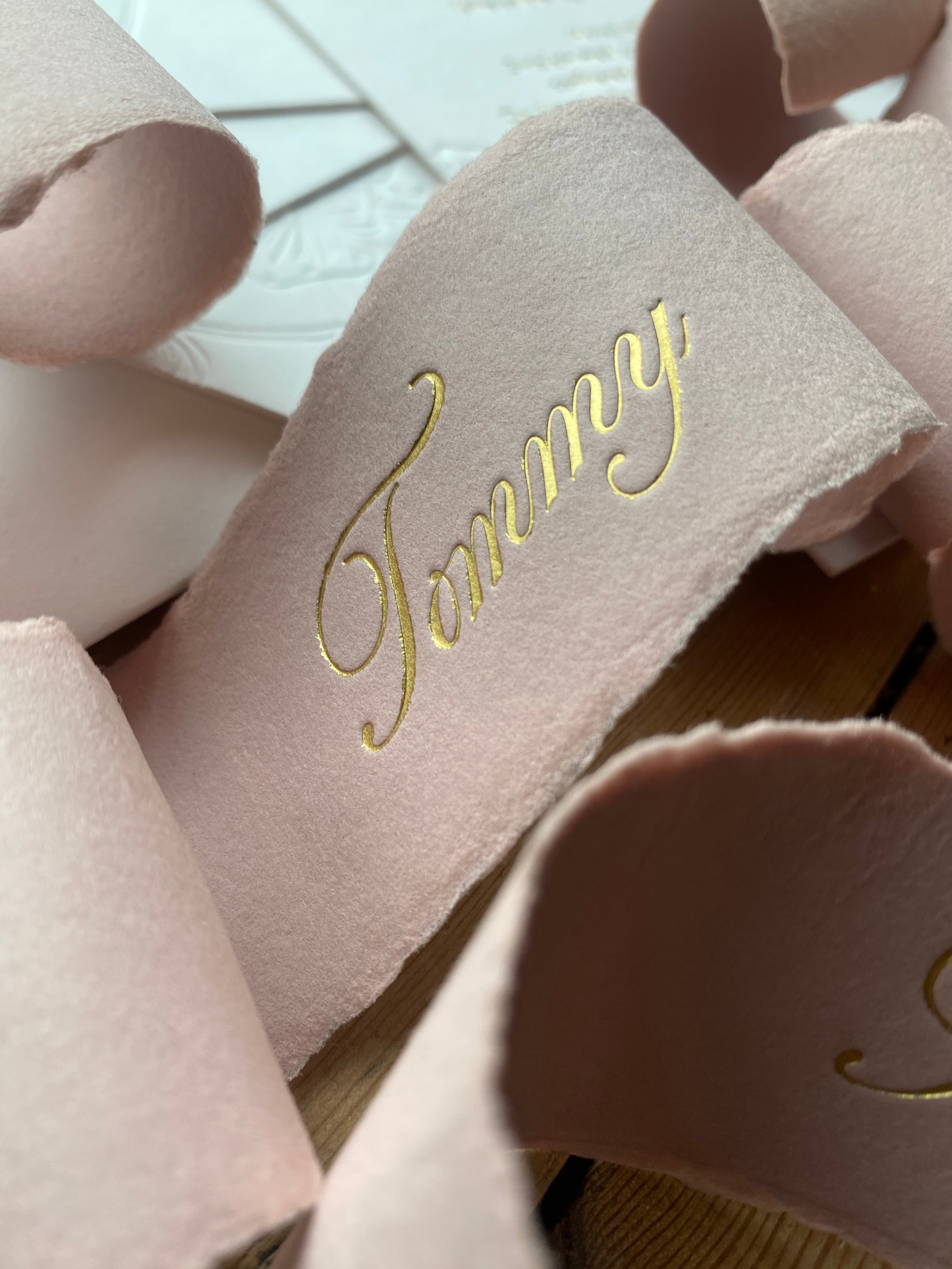 Looking to add elegance to your wedding invitations? Explore hot foil printing on handmade paper in our latest blog post for inspiration.