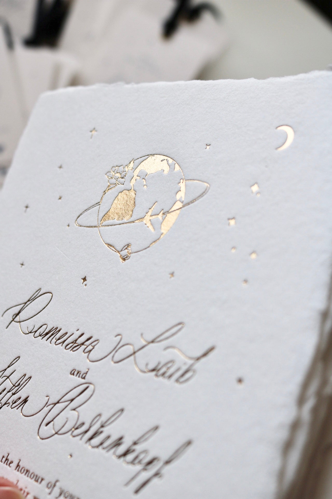 Add elegance and sophistication to your wedding invitations with hot foil printing on handmade paper. Discover expert tips and inspiring designs!