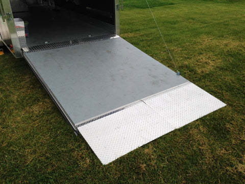 trailer door extension ramp and trailer door slider plates