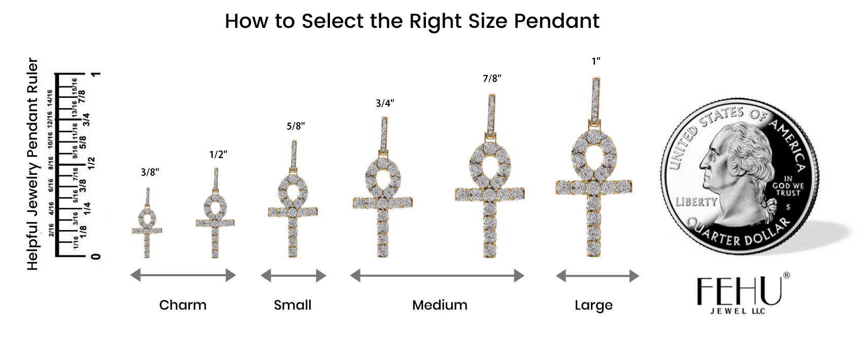 Pendant Size Chart by Fehu Jewel