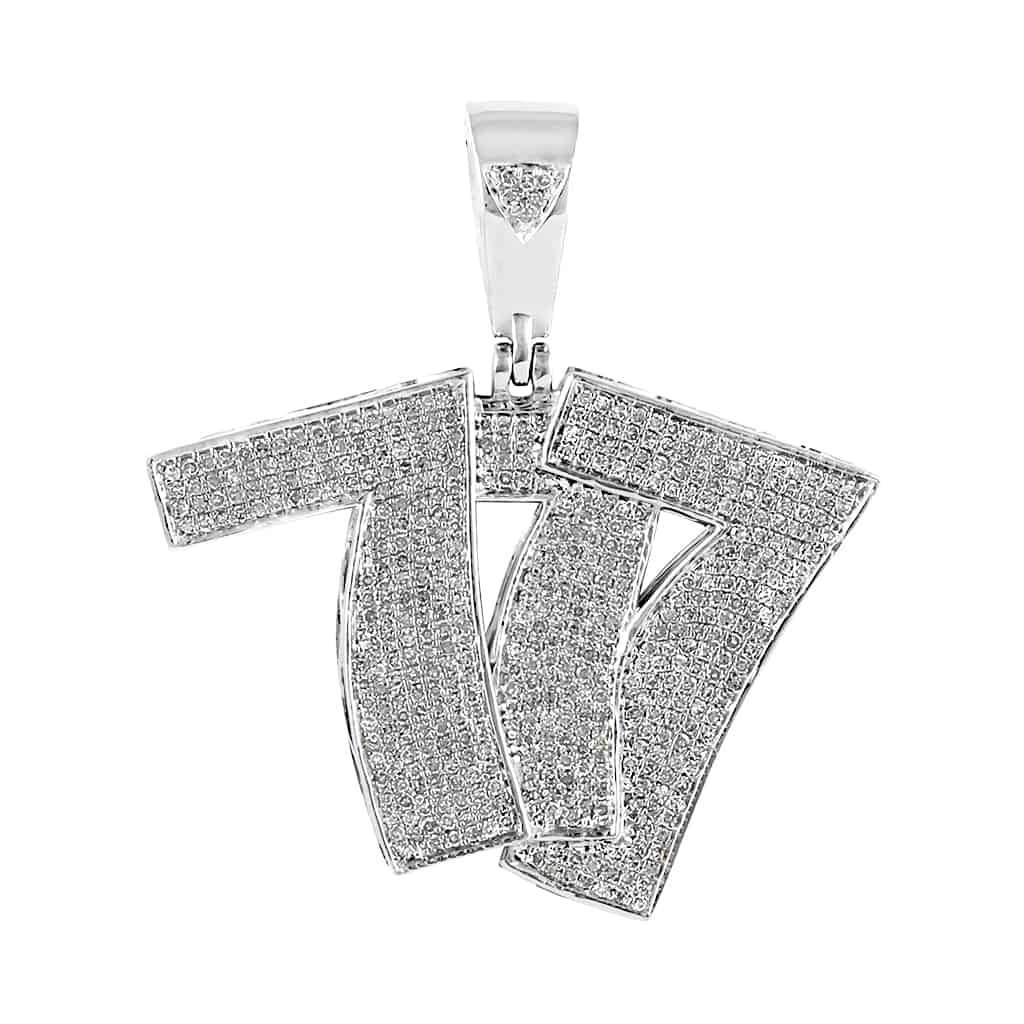 Hip hop bling 777 pendant for men 10kgold 1.40ct diamond by fehu jewel