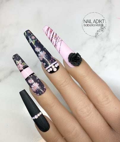 Water Transfer Decals - Floral Designer Nails