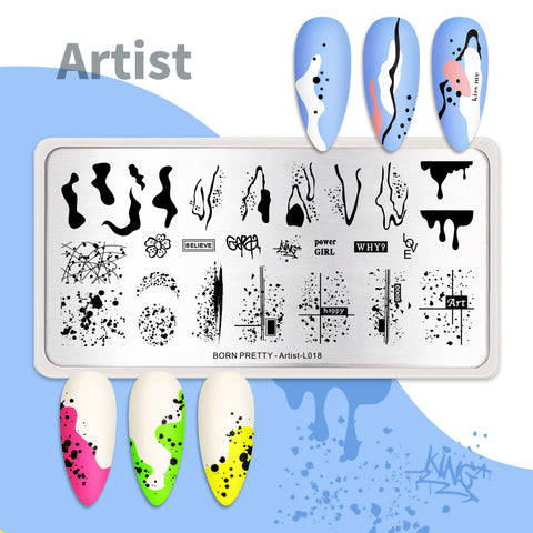 BORN PRETTY Nail Art Stamping Plate - Artist L018 | Venus Nail Art Supplies Australia
