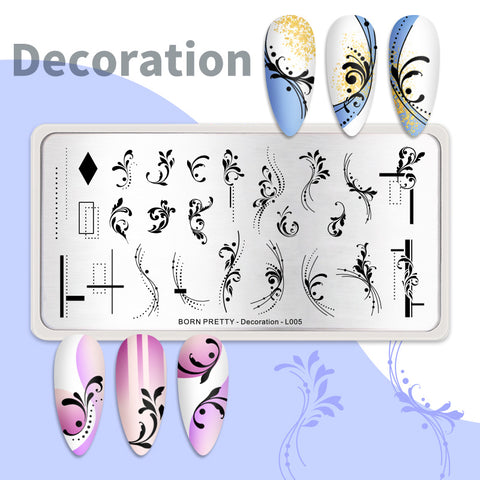 BORN PRETTY Nail Art Stamping Plate - Decoration L005 | Venus Nail Art Supplies Australia
